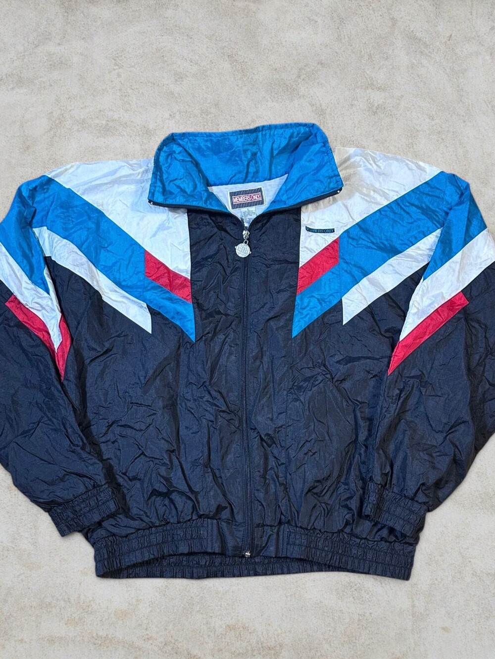 Vintage Members Only 90's Nylon Track Jacket Colorblock Men's L